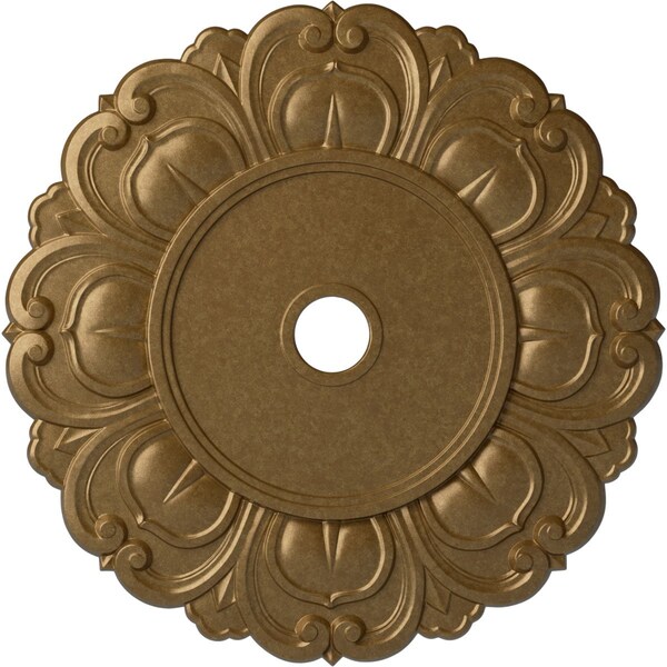 Ekena Millwork Angel Ceiling Medallion (Fits Canopies up to 15 3/4"), 32 1/4"OD x 3 5/8"ID x 1 1/8"P, Pale Gold CM32ANPAS - main